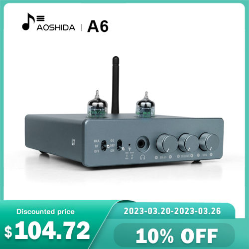 AOSHIDA A6 Power Amp 80W Bluetooth 5.1 headphone amplifier 130mW*2 Pre Amp output INFINEON MA12070 chip QCC5152 Chip HIFI amp