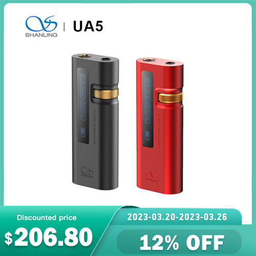 SHANLING UA5 Dual ES9038Q2M Chip Portable USB DAC AMP PCM 768khz DSD512 Type-c to 3.5/4.4mm Headphone Amplifier
