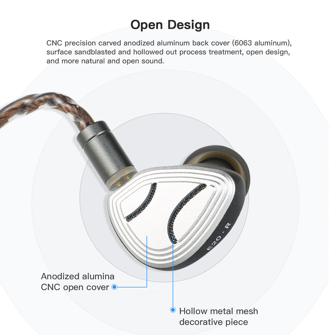 価格変更！AOSHIDA E20 有線イヤホン Aoshida E20 Earphone 10mm Beryllium Coated Dynamic Driver
