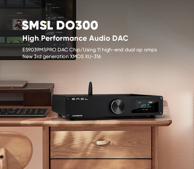 SMSL DO300 Audio DAC ES9039MSPRO MQA CD XMOS XU316 DSD512 32Bit 768KHZ  Bluetooth 5.1 LDAC XLR I2S decoder with remote control