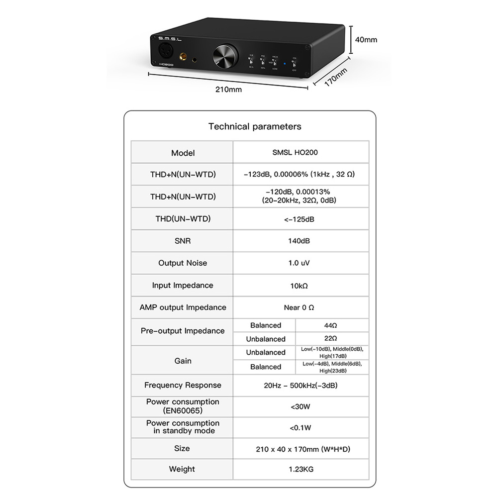 SMSL HO200 Headphone amplifier