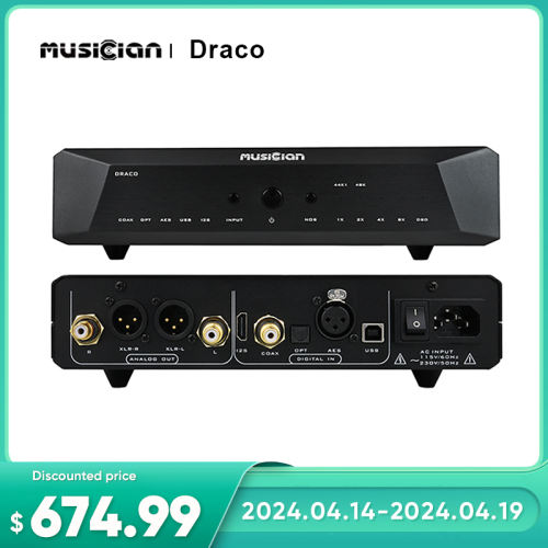 MUSICIAN Draco R2R DAC I2S/Coaxial/Optical/AES Blanced/USB input RCA/XLR balanced output ALTERA CHIP R2R decoder