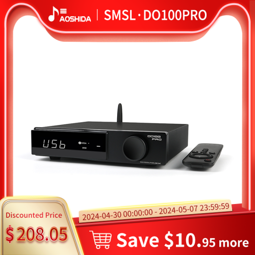 SMSL DO100PRO Desktop HiFi Balanced DAC ES9039Q2M  XMOS XU-316 32bit/768kHz DSD512  USB5.1 HDMI(ARC) PS5