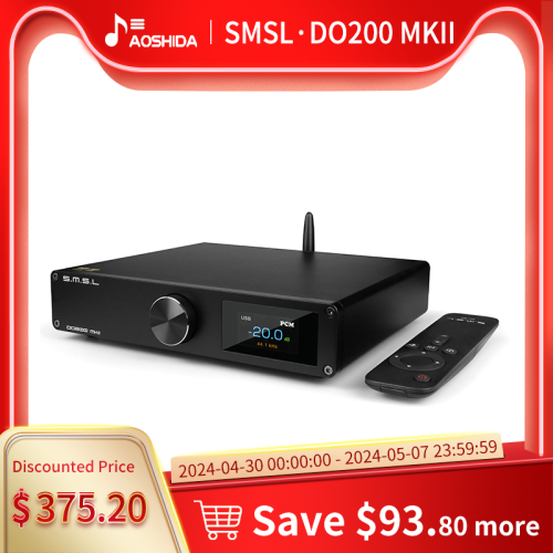 SMSL DO200 MKII MQA Audio DAC ES9068AS*2 XMOS Bluetooth 5.0 MQA, Full Decoding OPA1612*5 op amps DSD512 768KHZ 32Bit,CD Decoder