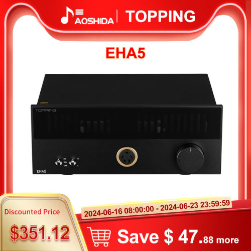 TOPPING EHA5 Electrostatic Headphone Amplifier XLR/TRS/RCA input 146dB Dynamic Range 700Vrms Output Voltage 12V Trigger Bypass
