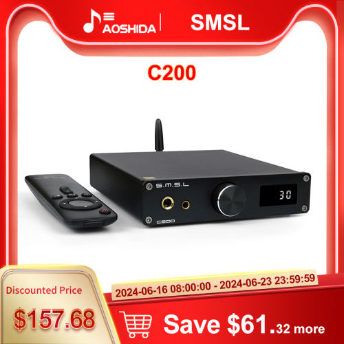 SMSL C200 ES9038Q2M DAC Headphone Amp OPA1612A*4 TRS Balanced 4.4mm 6.35mm Output Bluetooth 5.1 DSD512 32Bit 768KHZ