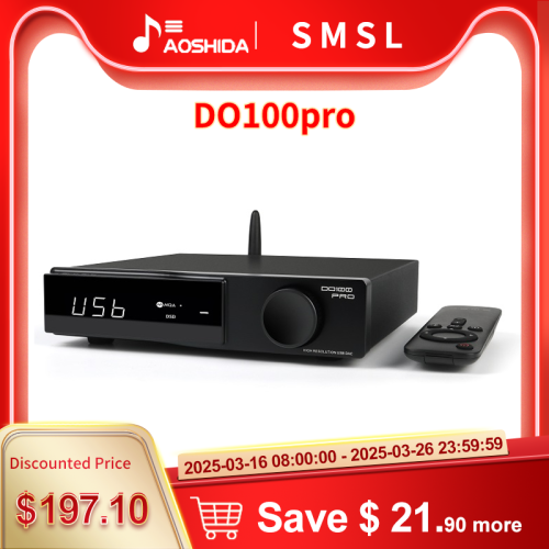 SMSL DO100PRO Desktop HiFi Balanced DAC ES9039Q2M  XMOS XU-316 32bit/768kHz DSD512  USB5.1 HDMI(ARC) PS5