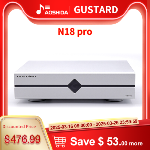 Gustard N18 N18pro Network Ethernet Switch HiFi Audio Ethernet Switch SFP+10M/100M/1000M Adaptive Ethernet Interface 10Mhz Clock