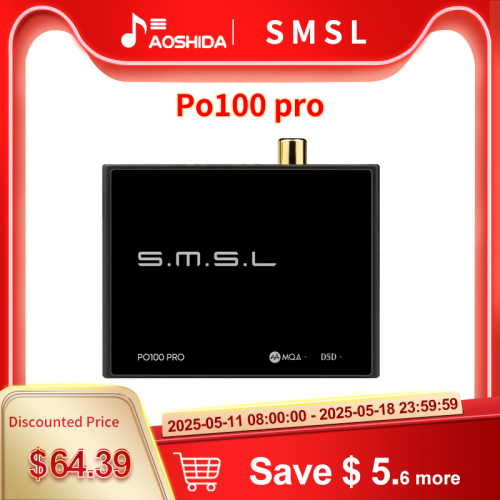 SMSL PO100 PRO USB Digital Interface MQA Decoding XOMS XU316 DSD64 Optical Coaxial DSD512 I2S output 32bit 768Khz for PS5 Switch