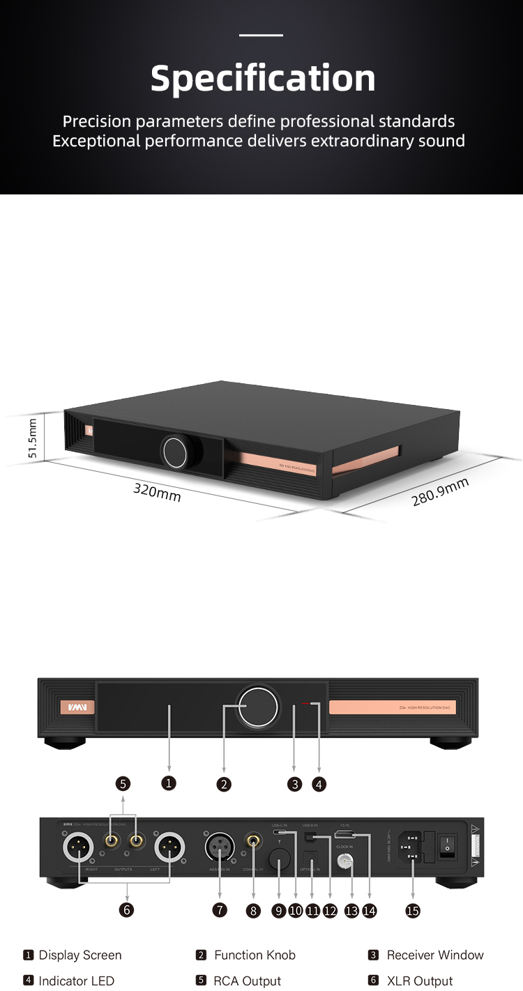DAC SMSL VMV D3R Flagship Con Doppio Chip ROHM BD34302EKV – DSD512, PCM768kHz, Bluetooth LDAC E Preamplificatore