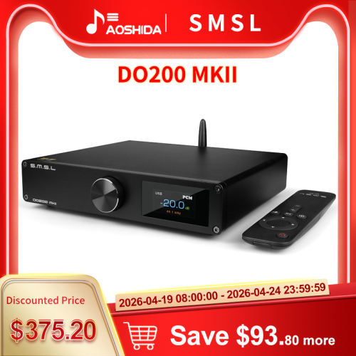 SMSL DO200 MKII MQA Audio DAC ES9068AS*2 XMOS Bluetooth 5.0 MQA, Full Decoding OPA1612*5 op amps DSD512 768KHZ 32Bit,CD Decoder