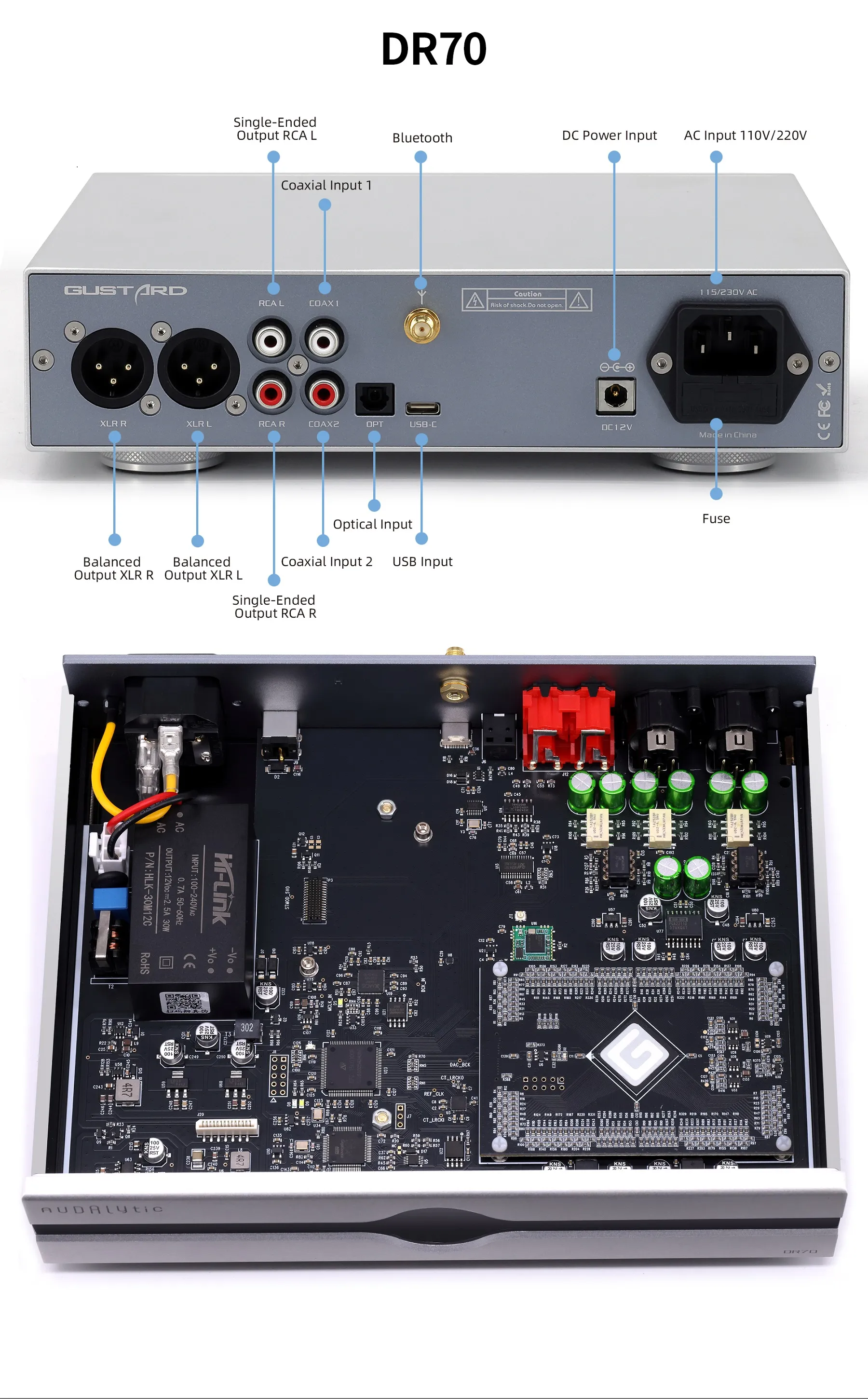 GUSTARD AUDALYTIC DR70/DR70n R2R Network Streaming DAC DSD512 