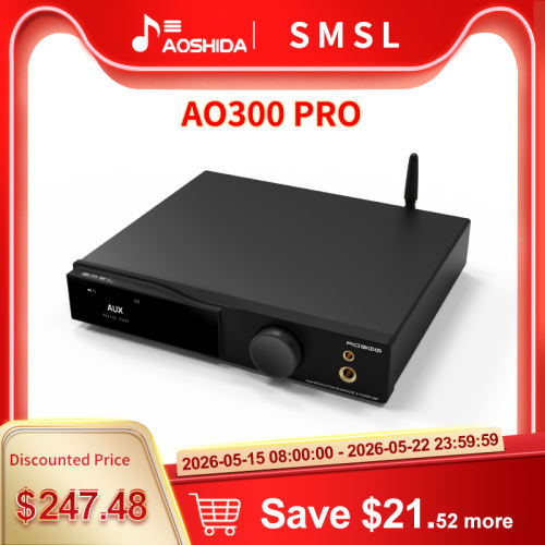 SMSL AO300 PRO Decoder & Power Amplifier & Headphone AMP  165W*2 Bluetooth 5.3 HDMI(eARC)