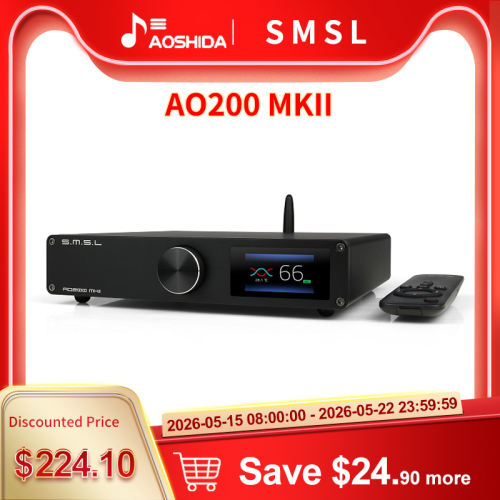 SMSL AO200 MKII Power Amplifier 160W*2  XLR RCA Bluetooth 5.0 Subwoofer 2.1