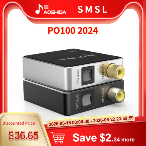 SMSL PO100 2024 USB Digital Interface XMOS XU316 DoP64 OPT/COAX