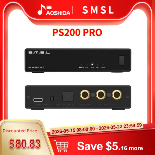SMSL PS200PRO Multifunctional Audio Decoder ES9039Q2M PCM768 DSD512 PS5