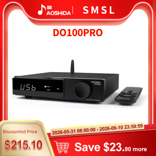 SMSL DO100PRO Desktop HiFi Balanced DAC ES9039Q2M  XMOS XU-316 32bit/768kHz DSD512  USB5.1 HDMI(ARC) PS5