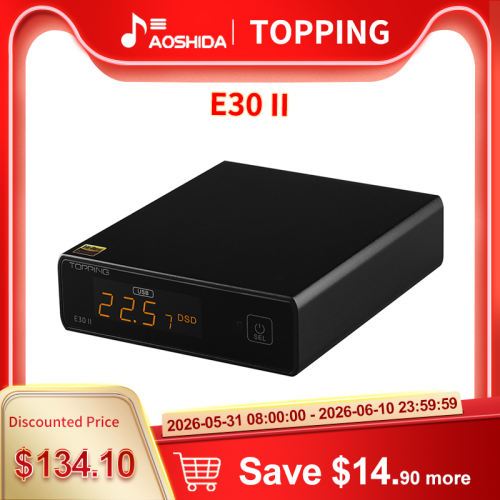 TOPPING E30 II Hi-Res Audio 2xAK4493S DAC DSD512 2bit/768k XMOS XU208 Touch Oper Preamp DAC with Remote Control HiFi USB Decoder