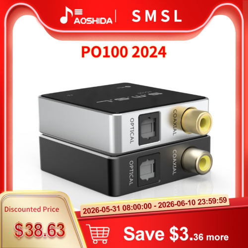 SMSL PO100 2024 USB Digital Interface XMOS XU316 DoP64 OPT/COAX