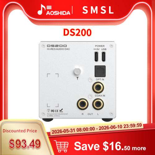 SMSL DS200 USB MQA DAC & Headphone Amplifier
