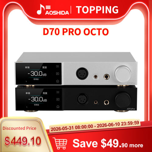 TOPPING D70 Pro OCTO HIFI DAC 8x CS43198 DAC Chip Hi-res Wireless Audio Decoder XMOS XU316 Bluetooth 5.1 LDAC RCA/XRL Output