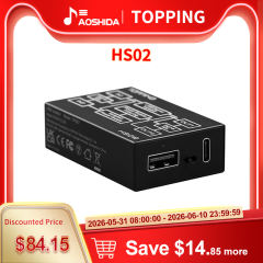 TOPPING HS02 USB 2.0 High Performance AUDIO ISOLATOR Type C input 1500KVRMS PCM32bit/768kHz DSD512 Native 0.073Ultra Low Latency