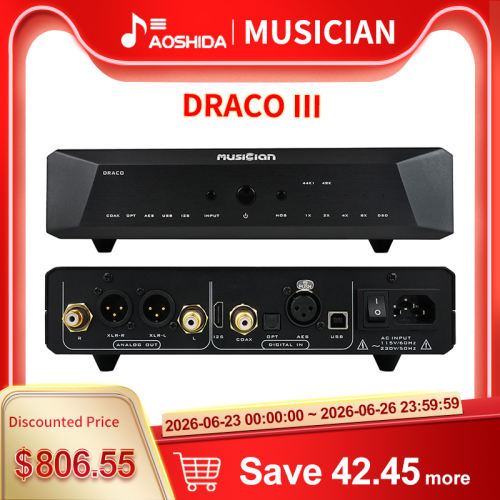 MUSICIAN Draco III R2R DAC I2S/Coaxial/Optical/AES Blanced/USB input RCA/XLR balanced output ALTERA CHIP R2R decoder
