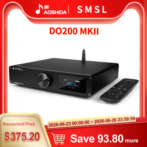 SMSL DO200 MKII MQA Audio DAC ES9068AS*2 XMOS Bluetooth 5.0 MQA, Full Decoding OPA1612*5 op amps DSD512 768KHZ 32Bit,CD Decoder