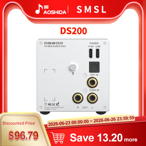 SMSL DS200 USB MQA DAC & Headphone Amplifier