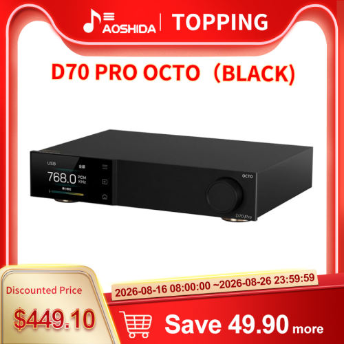 TOPPING D70 Pro OCTO HIFI DAC 8x CS43198 DAC Chip Hi-res Wireless Audio Decoder XMOS XU316 Bluetooth 5.1 LDAC RCA/XRL Output