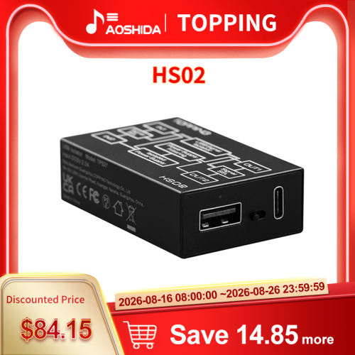 TOPPING HS02 USB 2.0 High Performance AUDIO ISOLATOR Type C input 1500KVRMS PCM32bit/768kHz DSD512 Native 0.073Ultra Low Latency