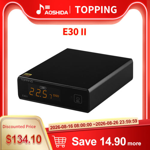 TOPPING E30 II Hi-Res Audio 2xAK4493S DAC DSD512 2bit/768k XMOS XU208 Touch Oper Preamp DAC with Remote Control HiFi USB Decoder