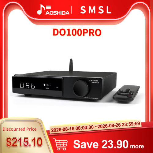 SMSL DO100PRO Desktop HiFi Balanced DAC ES9039Q2M  XMOS XU-316 32bit/768kHz DSD512  USB5.1 HDMI(ARC) PS5