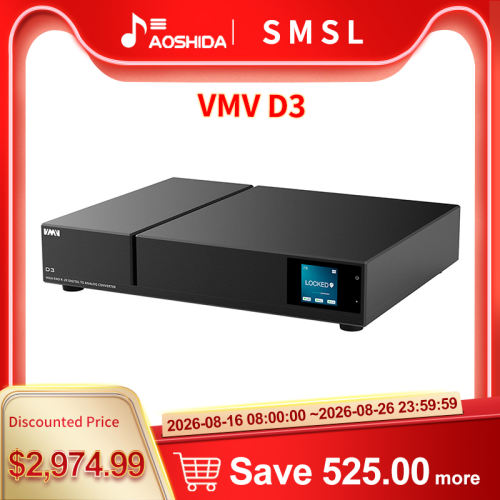 SMSL VMV D3 Advanced R2R Digital Audio DAC PCM1704U-J*4 SM5847 XMOS DSD512 32BIT 768KHZ ACCUSILICON*2 I2S Decoder balanced outpu
