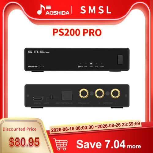 SMSL PS200PRO Multifunctional Audio Decoder ES9039Q2M PCM768 DSD512 PS5