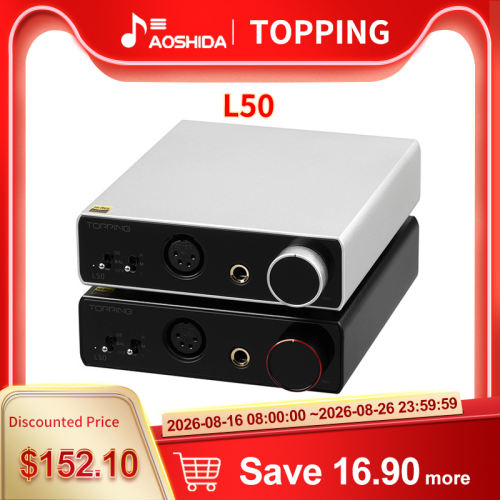 TOPPING L50 pass through NFCA Headphone Amplifier SE+BAL Input Audio Amp 6.35mm/4 pin XLR Output 3500mW*2 16 ohm SE power AMP