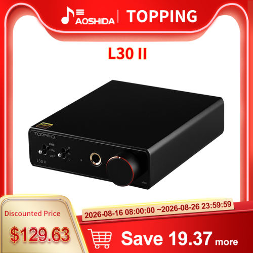TOPPING L30 II NFCA Headphone Amplifier 6.35MM 3500mW×2 Hi-Res Audio PreAmp 560mW×2 HiFi AMP