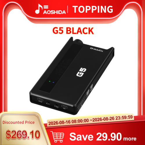 TOPPING G5 Portable DAC AMP ES9068AS LDAC Hi-res Audio USB DAC Bluetooth AUX input 4.4mm/3.5mm headphone amplifier DSD512 768kHz