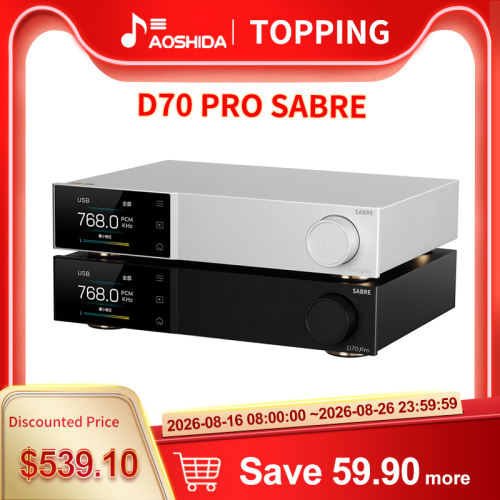 TOPPING D70 Pro SABRE HIFI DAC ES9039SPRO XMOS XU316 USB optic coaxia Bluetooth 5.1 input Desktop Decoder RCA balance XLR output