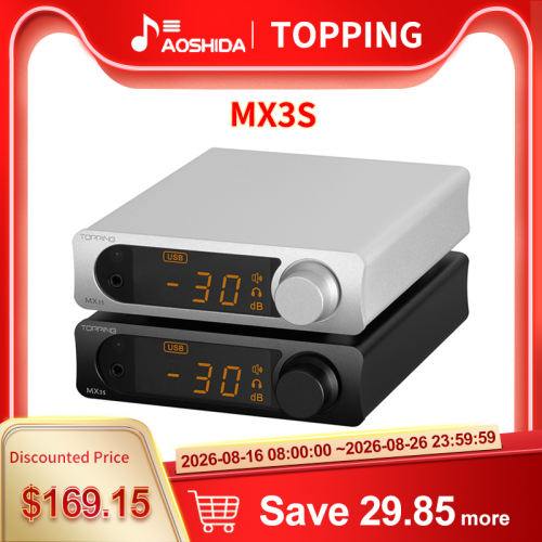TOPPING MX3s Audio DAC Bluetooth input 700mW*2 headphone Amp 3.5mm Class D 62Wx2 Speaker Subwoofer 192kHz 24Bit Power Amplifier