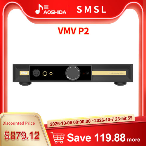 SMSL VMV P2 Headphone Amplifier High Resolution HPA High Power Headphone AMP Dual PU30212 Fully Balanced Hi-res Pre-amp SNR 133dB