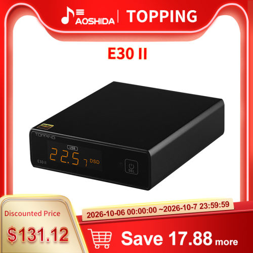 TOPPING E30 II Hi-Res Audio 2xAK4493S DAC DSD512 2bit/768k XMOS XU208 Touch Oper Preamp DAC with Remote Control HiFi USB Decoder