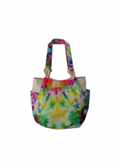 2021 Hot selling tie-dye Beach Bag / Handbag / Natural Canvas Bag, With Screen Printed