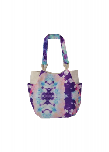 2021 Hot selling tie-dye Beach Bag / Handbag / Natural Canvas Bag, With Screen Printed