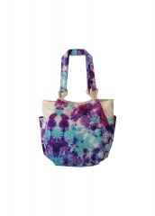 2021 Hot selling tie-dye Beach Bag / Handbag / Natural Canvas Bag, With Screen Printed