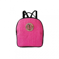 Fashion Lady Backpack paper straw Backapck with leather StrapTravel beach