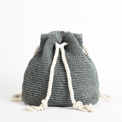 Summer beach women natural Pure hand knitting new collnection strawbag weave Backpack