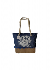 Natural Jute Linen Burlap Tote Beach Bag foldable Large Capacity Female Casual Joint Shoulder Beach Bag