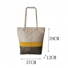 Travelling Fashion Clear Pu shopper bag custom logo printed Pu shopper bag