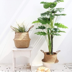 High Quality Handwoven Natural Eco-friendly Straw Basket for Home Decor